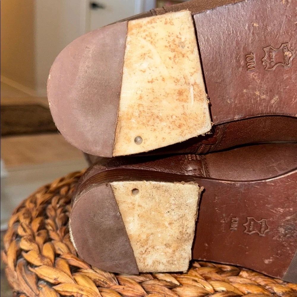 Tory Burch Brown Leather Riding Boots Size 10M - Picture 9 of 11